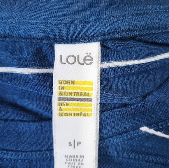 Lole Blue & White Stripped Short Sleeve Top - Picture 8 of 8